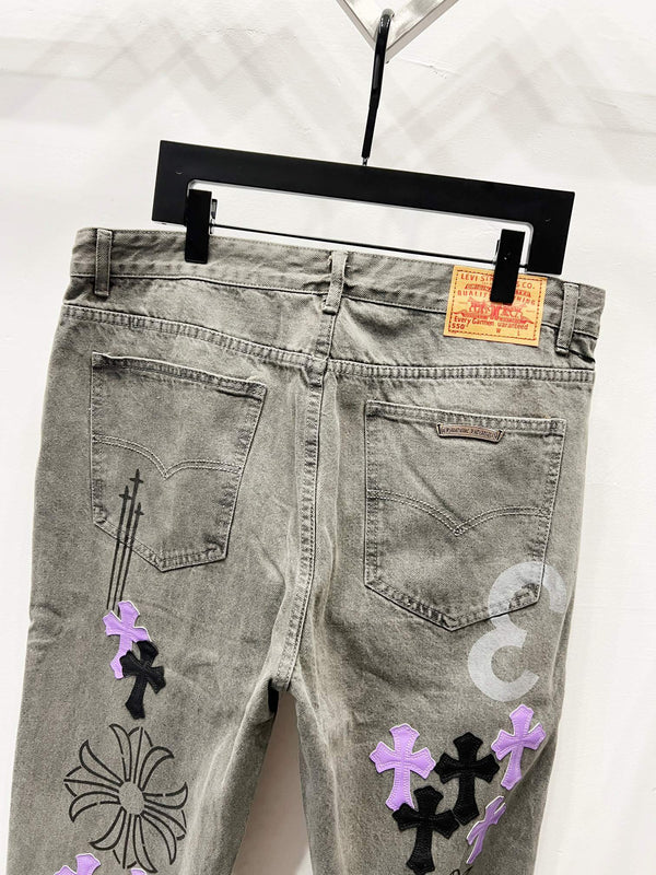 EXCLUSIVE STENCIL CROSS PATCH DENIM