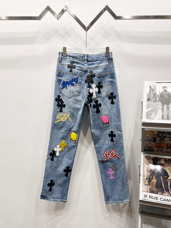 EXCLUSIVE SEX CROSS PATCH DENIM