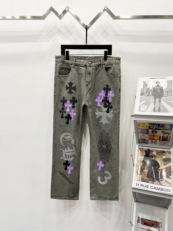 EXCLUSIVE STENCIL CROSS PATCH DENIM