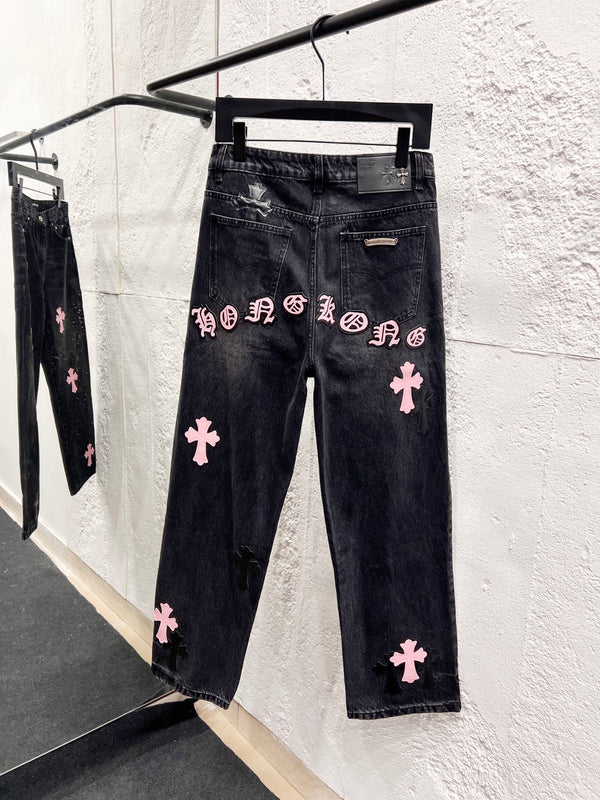 EXCLUSIVE HONG KONG CITY CROSS PATCH DENIM