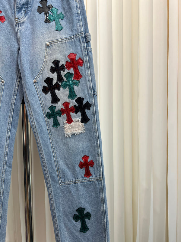CROSS PATCH CARGO DENIM