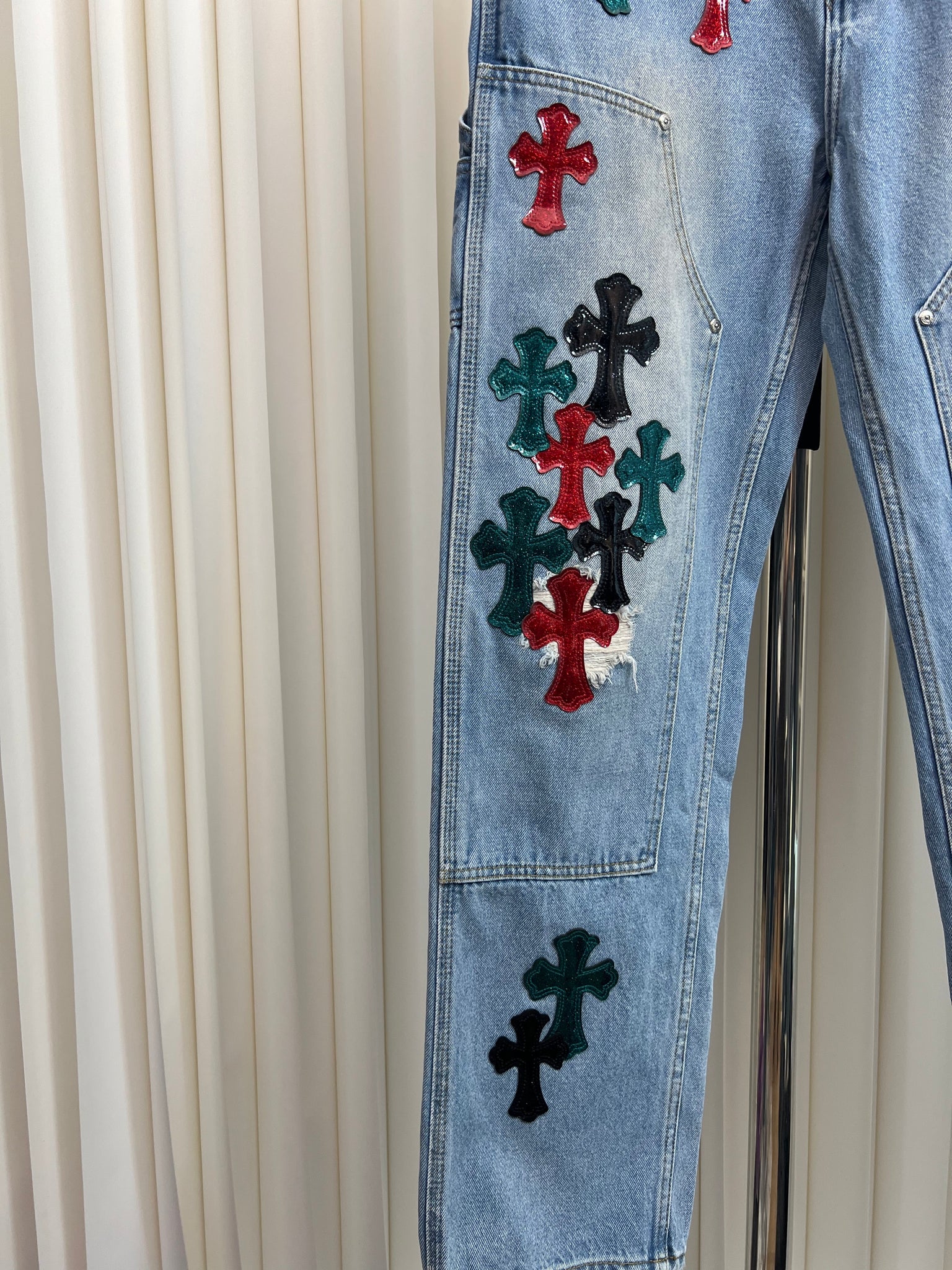 CROSS PATCH CARGO DENIM