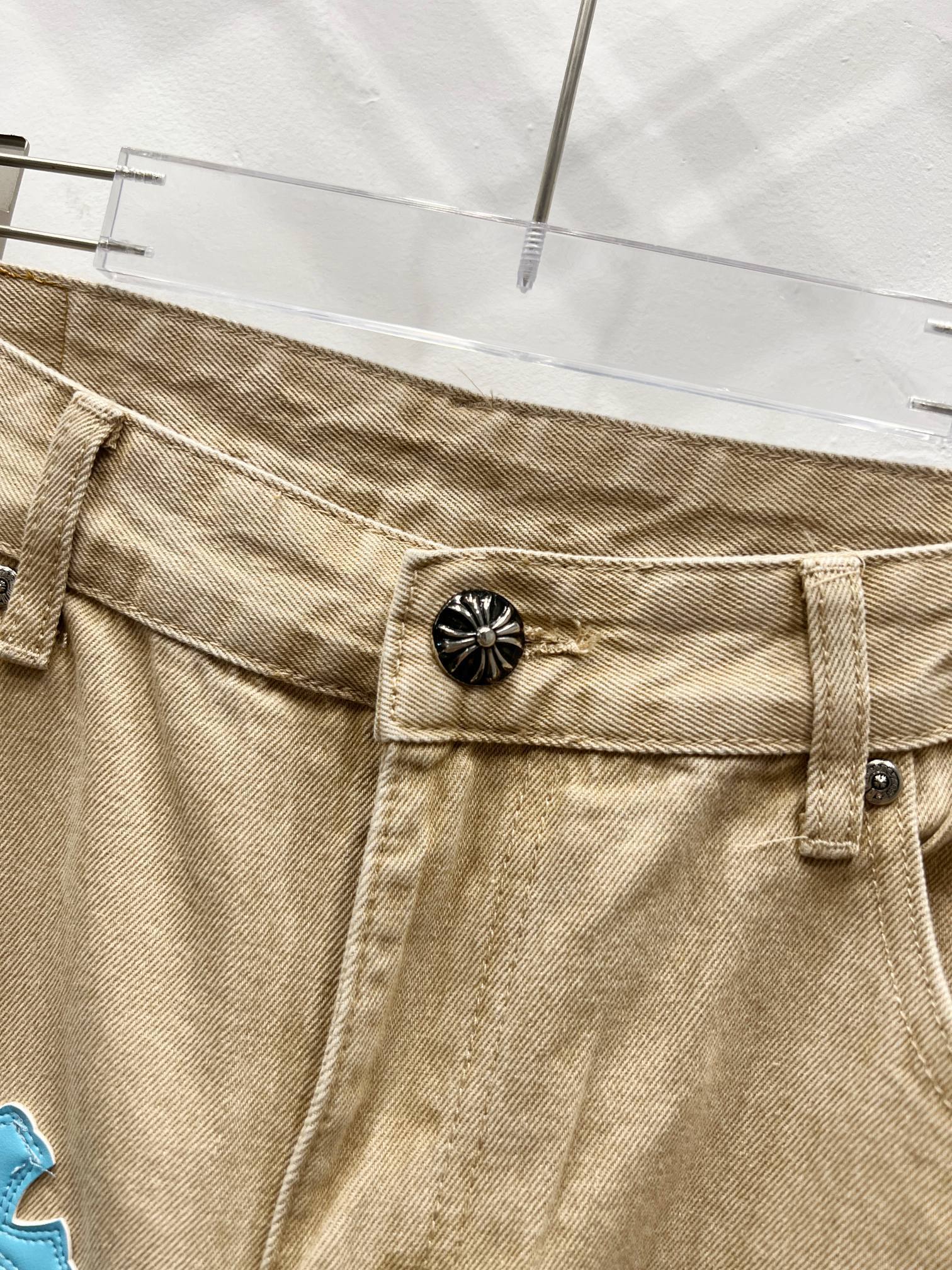 EXCLUSIVE TEAL CROSS PATCH DENIM