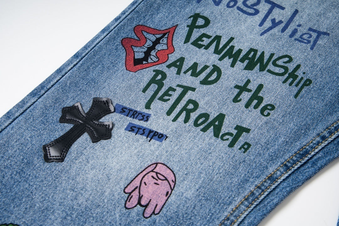 GRAFFITI SEX CROSS PATCH EXCLUSIVE DENIM
