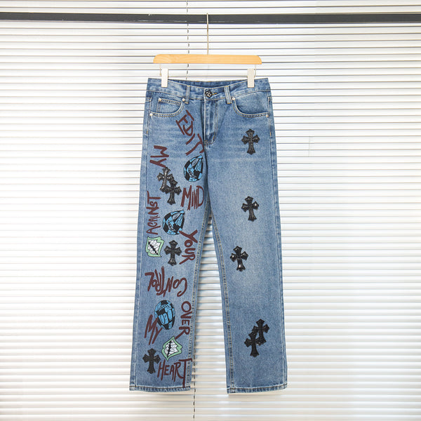 EXCLUSIVE CROSS PATCH STENCIL DENIM