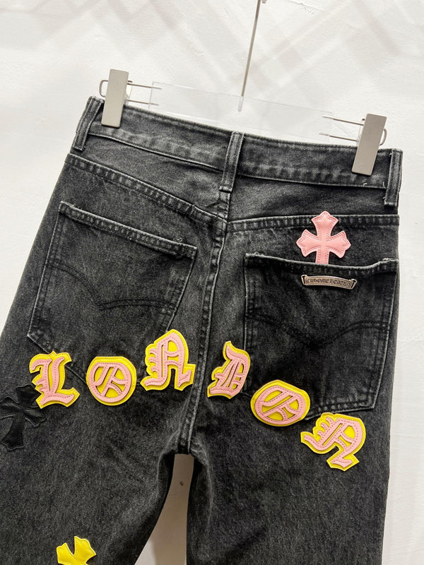 EXCLUSIVE LONDON CITY CROSS PATCH DENIM