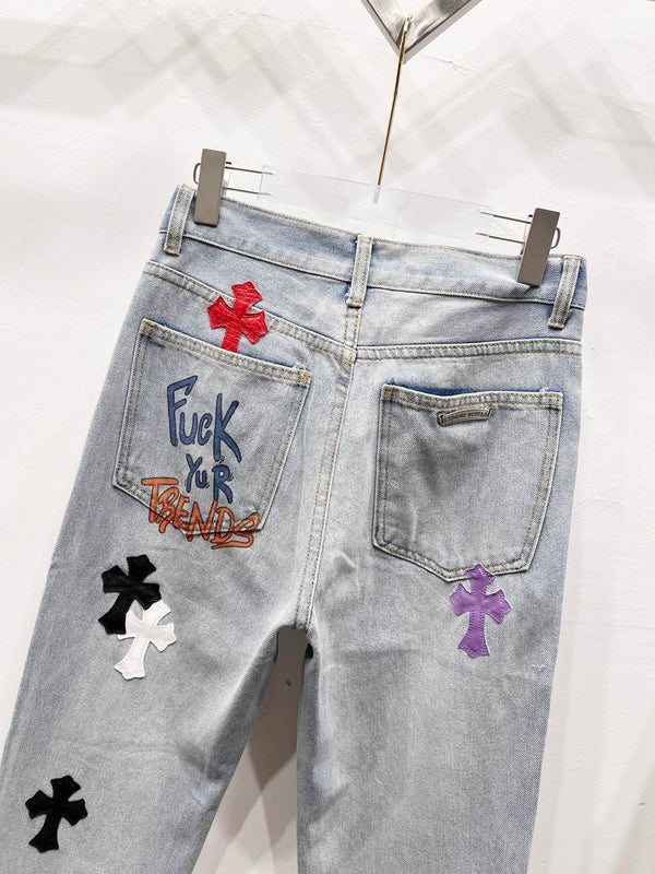 EXCLUSIVE GRAFFITI CROSS PATCH DENIM