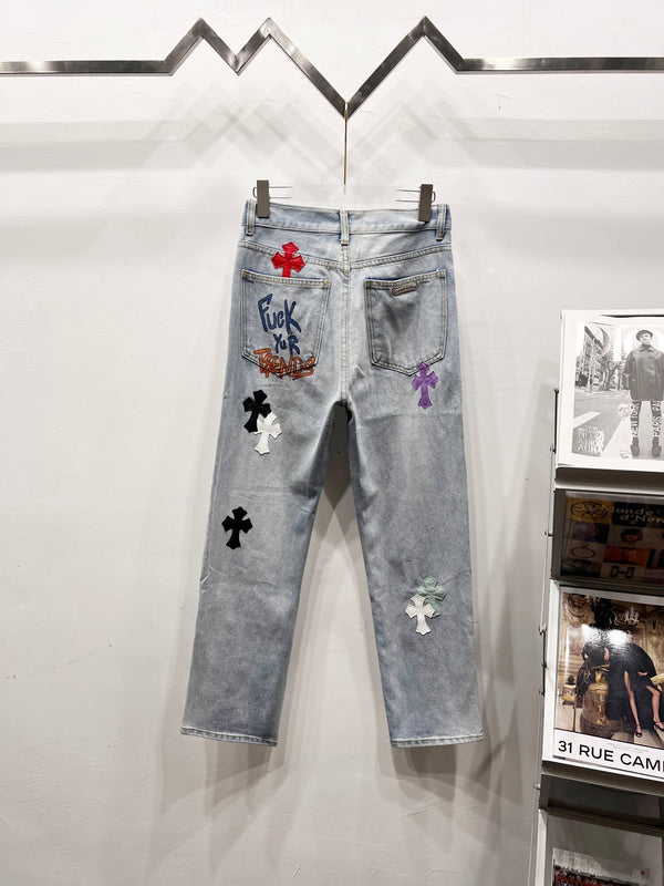EXCLUSIVE GRAFFITI CROSS PATCH DENIM